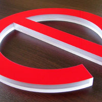 Luminous advertising letters cut on CNC router